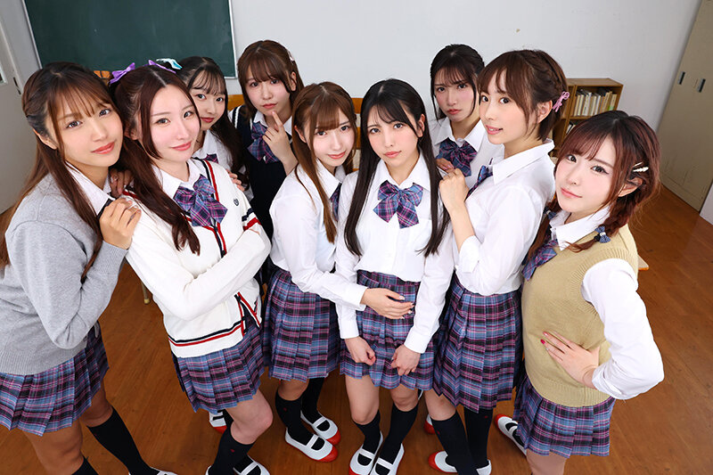 【8K VR】3年H組ハーレム美少女祭りが990円で人生変わる！？全9名と生中出し連発の4時間SPで腰砕け確定【衝撃体験レビュー】 - 画像2